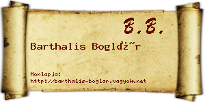 Barthalis Boglár névjegykártya